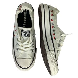 Converse Women's White Cherry Embroidered Sneakers